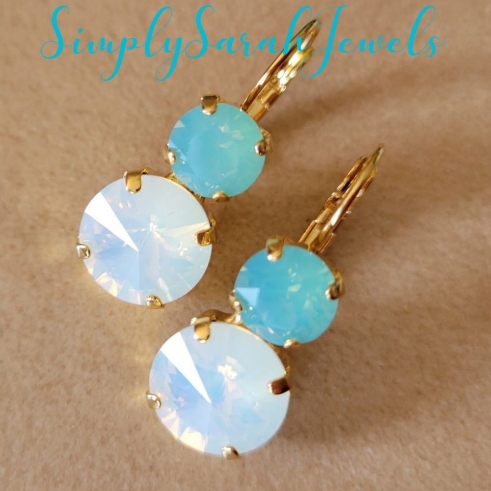 Austrian Crystal Earrings in Gold